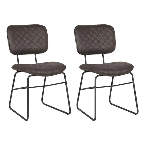 LABEL51 Chaises à manger lot de 2 Sev 49x60x87 cm anthracite