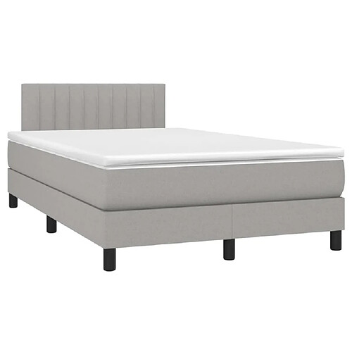 Maison Chic Lit adulte- Lit + matelas,Sommier à lattes de lit et matelas gris clair 120x190 cm tissu -GKD11629