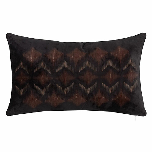 BigBuy Home Coussin Marron Noir Velours 50 x 30 cm