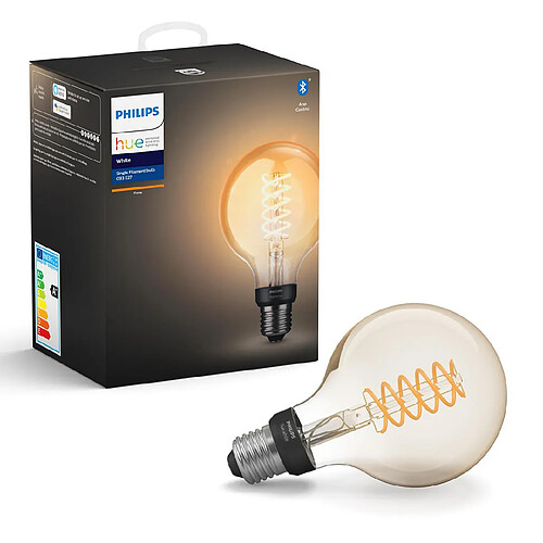 Philips Hue White - Ampoule 9W Filament Globe E27 x1