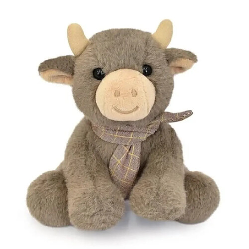 Histoire d'Ours Peluche petite vache foulard Marron