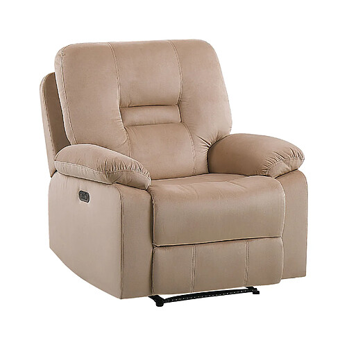 Beliani Fauteuil BERGEN LED Velours Beige sable