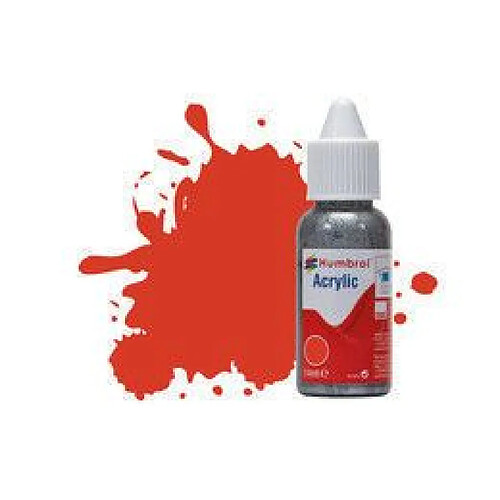 Peinture Humbrol Acrylic DROPPER BOTTLE 14ml 174 Signal Red - Satin - Humbrol