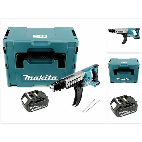 Makita DFR 750 T1J Visseuse à Magazine 18V 45-75mm + 1x Batterie 5,0Ah + Coffret Makpac - sans chargeur