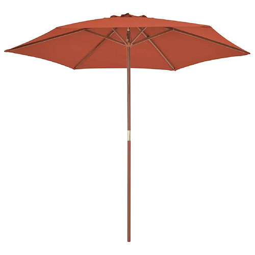 Maison Chic Parasol Jardin | Parasol d'extérieur avec mat en bois 270 cm Terre cuite - GKD53688