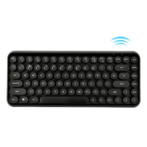 Universal Clavier sans fil à deux modes 308i Touches rondes 84 Touches pour/IOS/Clavier Bluetooth Clavier (noir)