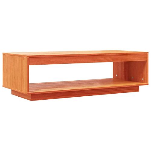 ComfortXL Table Basse Cire Marron 110x50x33,5 Cm Bois Massif De Pin