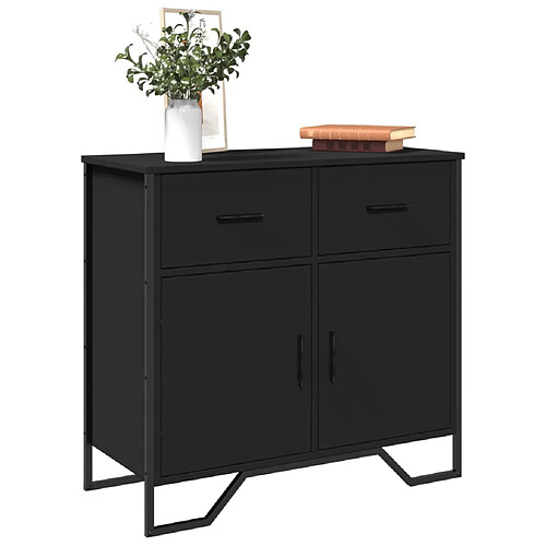 vidaXL Buffet noir 79,5x35,5x74,5 cm bois d'ingénierie