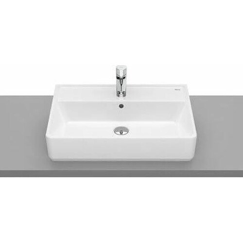 Roca A3270MN000 - Lavabo The GAP SQUARE sur plan de travail avec trou pour robinetterie 60 x 42