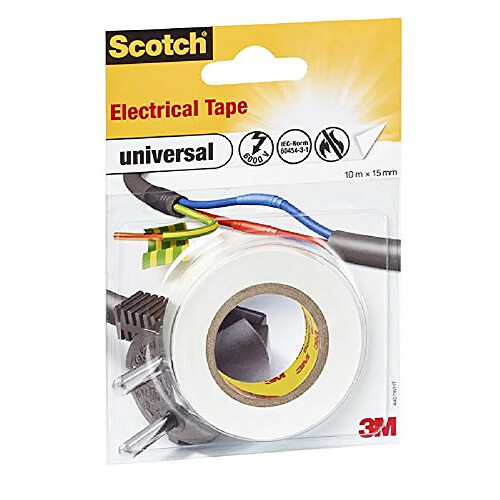 3M universal 4401WHT Ruban isolant Scotch® blanc (L x l) 10 m x 15 mm 1 rouleau(x)