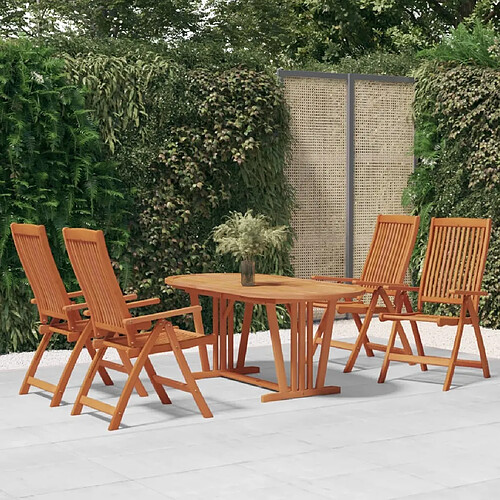 Salle à dîner de jardin 5 pcs,Table et chaise à manger Bois d'eucalyptus massif -MN25393