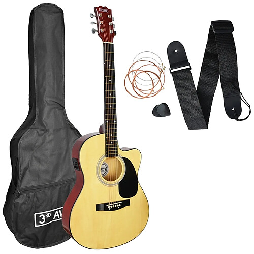 Pack de guitare électroacoustique 3rd Avenue Cutaway Natural