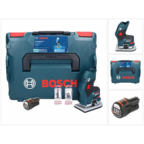 Bosch GKF 12V-8 Affleureuse sans-fil Professional en Coffret L-Boxx + 1x Batterie 3,0 Ah - sans Chargeur