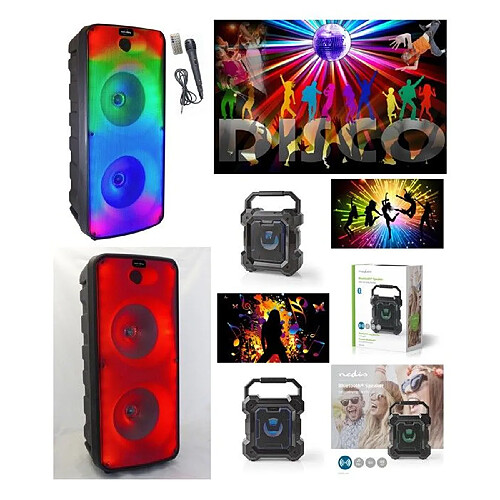 ENCEINTE SONO PORTABLE PARTY BLUETOOTH 800W MOBILE USB TWS LED RGB MSD TELECOMMANDE +MICRO Radio Fm + Enceinte Bluetooth rgb