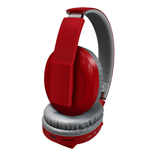 General Casque Bluetooth - Casque à réduction active du bruit / Autonomie de la batterie de 15 heures avec un son de précision / Casque de voyage pliable et casque supra-auriculaire(rouge)