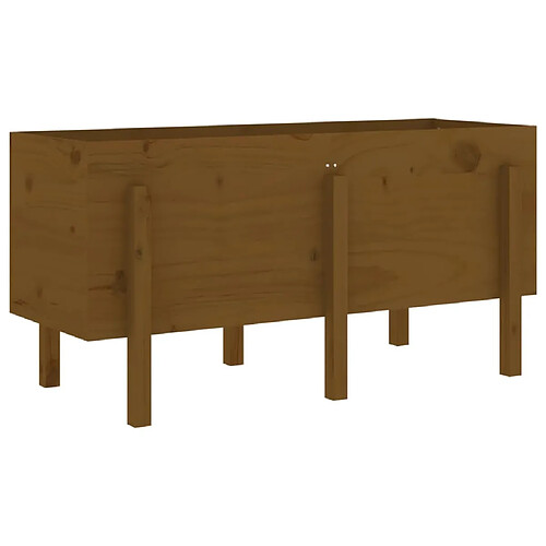 Maison Chic Jardinière,Lit surélevé de jardin - Bac à fleurs - pot de fleur brun miel 121x50x57cm bois de pin massif -GKD40719