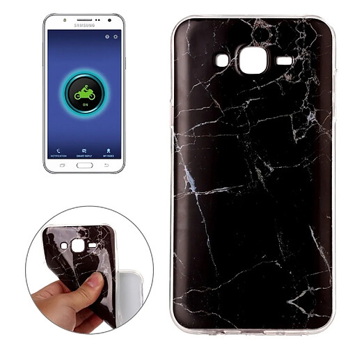 Wewoo Coque noir pour Samsung Galaxy J7 / J700 Motif Marbling Soft TPU Housse de protection arrière