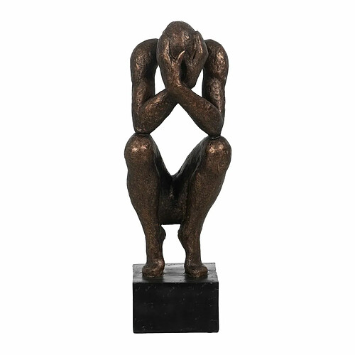 BigBuy Home Figurine Décorative Noir Cuivre Homme 16 x 19 x 47 cm