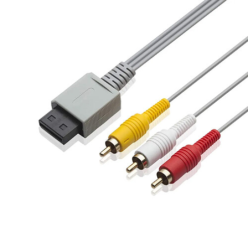 Câble AV pour Wii Wii U, 6FT Composite 3 RCA Plaqué Or Câble Cordon Fil Principal 480P Compatible Wii/Wii U TV HDTV Display