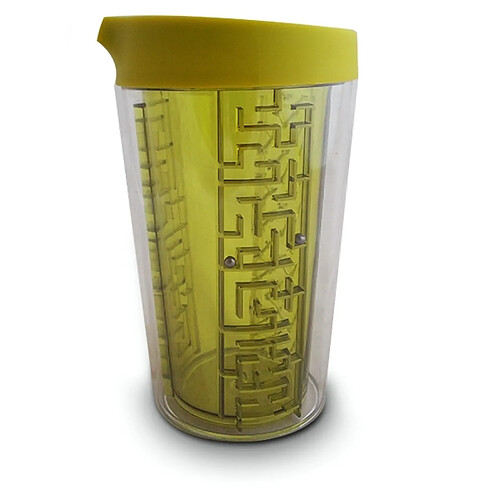 Totalcadeau Mug avec jeu de labyrinthe tasse avec 4 labyrinthes et un couvercle vert