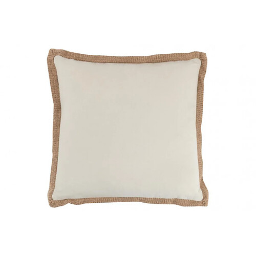 Dansmamaison Coussin Bord Tissage Carre Polyester Beige