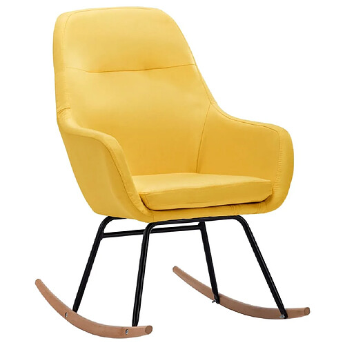 Maison Chic Chaise à bascule | Fauteuil Relax, design moderne Jaune moutarde Tissu -GKD43362