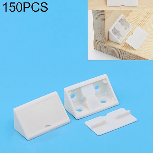 Wewoo Support de panneau d'angle droit pour meubles de connecteur de coin détachable en plastique épaissi de 150 PCS avec couvercleTaille L Blanc