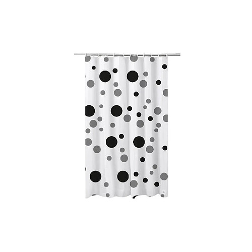 FRANDIS Rideau de douche en PVC pois gris et noir