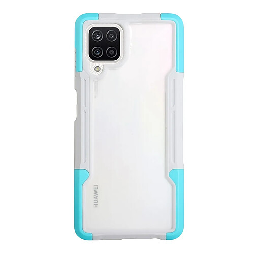 Coque en TPU + acrylique antidérapante, hybride antichute blanc/bleu pour votre Samsung Galaxy A22 4G (EU Version)