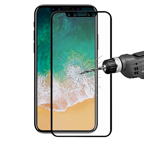 Wewoo Verre trempé noir pour iPhone X 0.26mm 9H Surface Dureté 2.5D Anti-Explosion Plein écran en Film d'écran