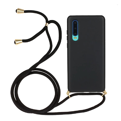 Coque en TPU la paille de blé avec dragonne noir pour votre Huawei P30