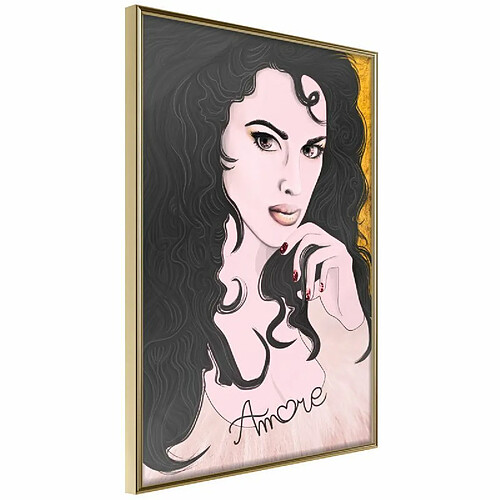 Paris Prix Affiche Murale Encadrée Tumbling Curls 30 x 45 cm Or