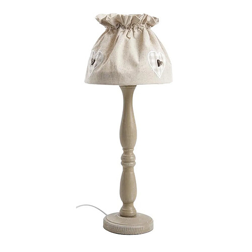 Aubry Gaspard Lampe à poser en bois et coton écru.