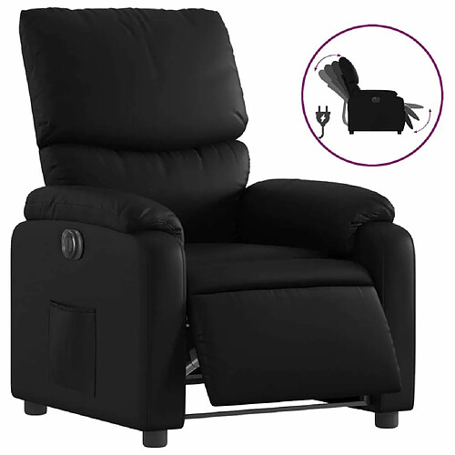 Maison Chic Fauteuil Relax pour salon, Fauteuil inclinable électrique Noir Similicuir -GKD78615