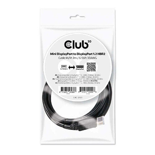 Club 3D CLUB3D Mini DisplayPort to DisplayPort 1.2 M/M 2m/6.56ft 4K60Hz