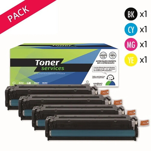 TONER SERVICES Compatible HP 131A et Canon 731 Pack 4 toners Noir cyan magenta jaune