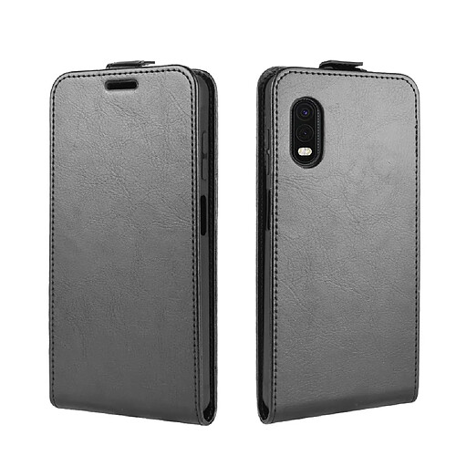 Etui en PU peau de cheval fou vertical avec porte-carte noir pour votre Samsung Galaxy Xcover Pro