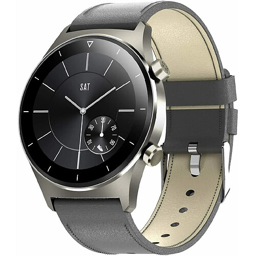 Chrono Montre Connectée pour téléphones Android et iPhone - IP68 étanche, fréquence cardiaque, tension artérielle, oxygène dans le sang, suivi de la condition physique du sommeil, notification des applications d'appel, compatible avec Samsung(Gris)