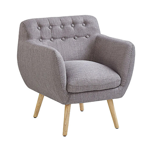 Beliani Fauteuil MELBY Tissu Gris clair