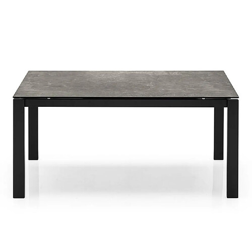 Inside 75 Table extensible 8 couverts BARON 190cm pieds métal noir plateau céramique gris