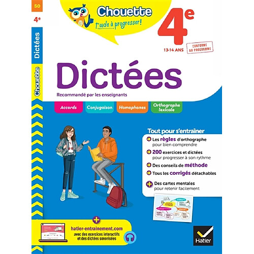 Dictées 4e, 13-14 ans : conforme au programme