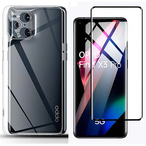 Xeptio Protection intégrale Oppo Find X3 PRO 5G : Coque Gel de Protection en TPU Invisible arrière Transparente ET Protection écran Full Cover Noir