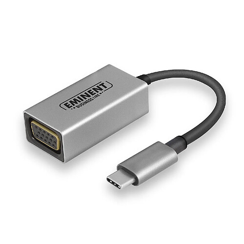 Eminent AB7871 adaptateur et connecteur de câbles USB Type-C VGA Aluminium, Noir