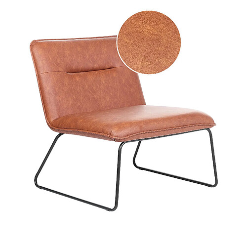 Beliani Fauteuil COTULLA Cuir PU Marron