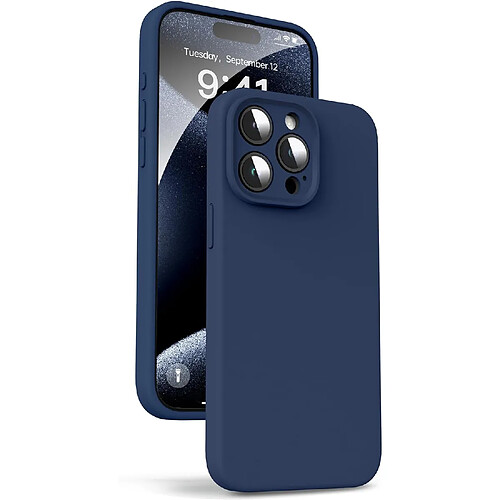 Coque Silicone Bleu Nuit Pour iPhone 15 Pro Little Boutik®