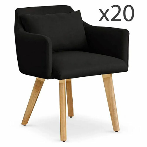 Paris Prix Lot de 20 Fauteuils Design Alan 70cm Noir