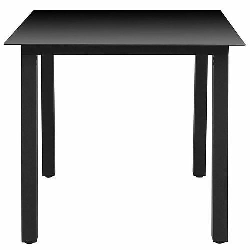 Maison Chic Table de jardin | Table d'extérieur Noir 80 x 80 x 74 cm Aluminium et verre -GKD24721