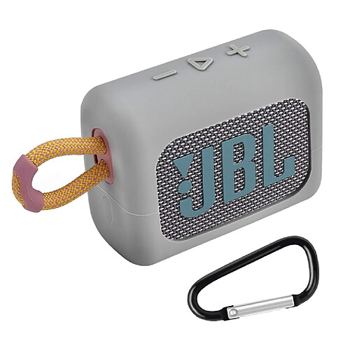 JBL GO 3 Kleine Bluetooth-Box Reise-Gel-Silikonhülle Weiches Leder Wasserdichte Gummi-Tragetasche(Gris)