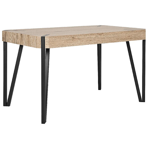 Beliani Table bois clair/noir 130x80 cm CAMBELL