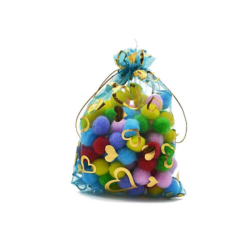 Wewoo 100 PCS Pochettes Cadeaux Sac Organza Sacs Bijoux Emballage Bonbons SacsTaille 17x23cm Bleu Ciel